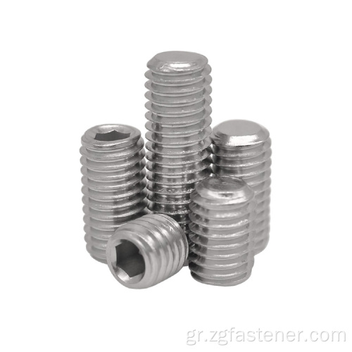 Ανοξείδωτο χάλυβα DIN913 DIN914 DIN915 DIN916 HEX SOCKET HEAD GRUB STREC SET με σημείο κώνου